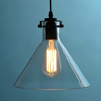 Industrial Clear Glass Mini Pendant Light for Corridor Image - 7