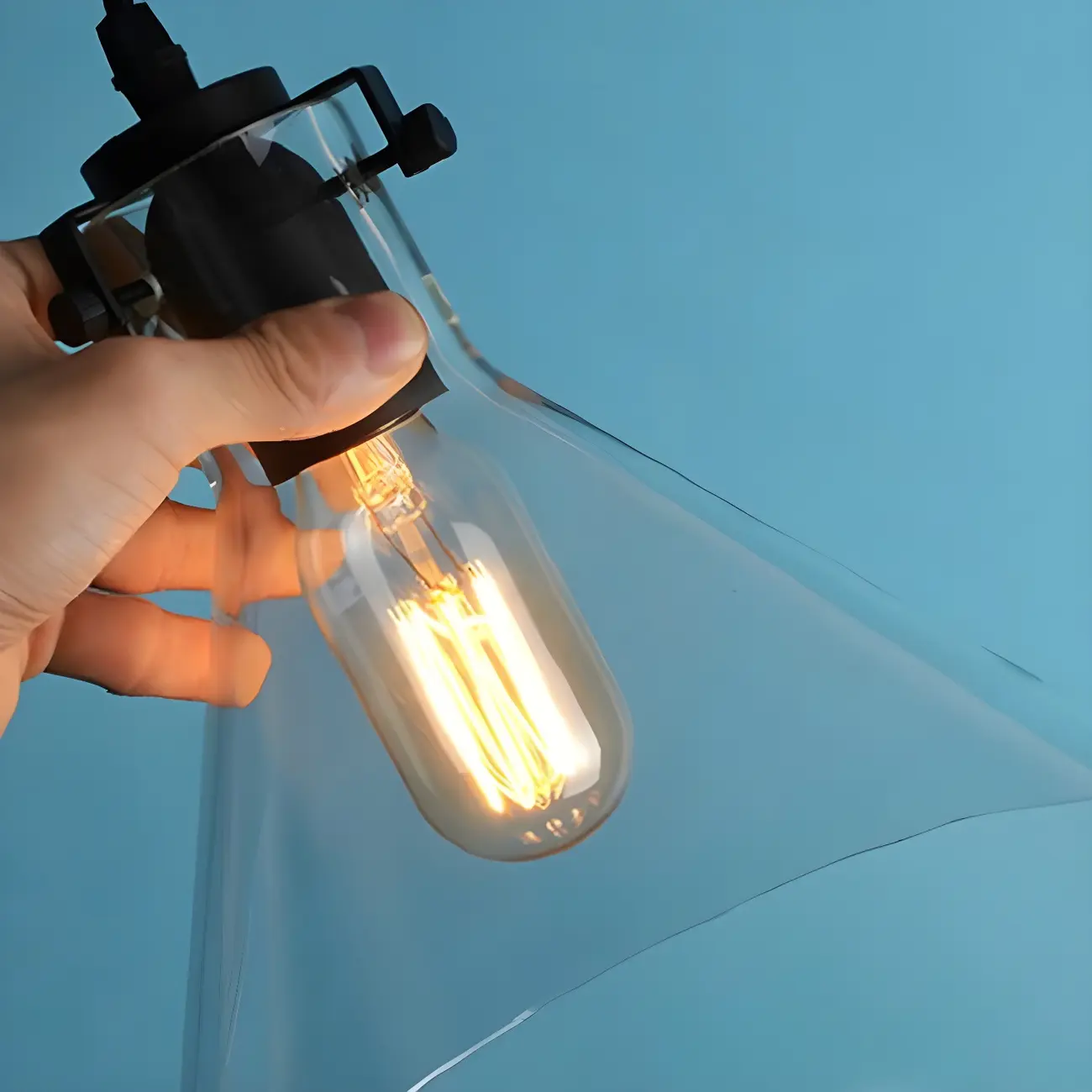 Industrial Clear Glass Mini Pendant Light for Corridor Image - 9 | homeyfad