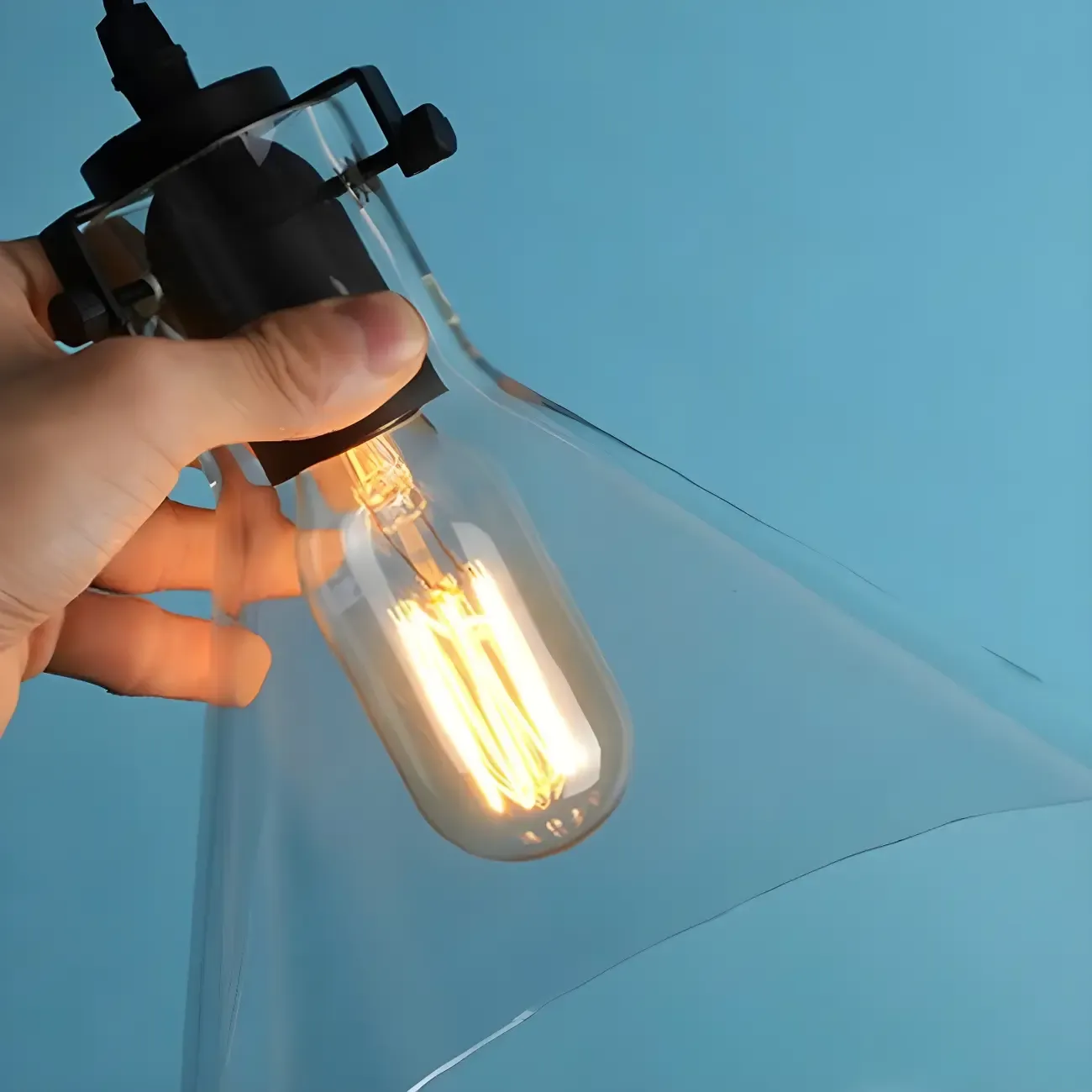 Industrial Clear Glass Mini Pendant Light for Corridor Image - 9