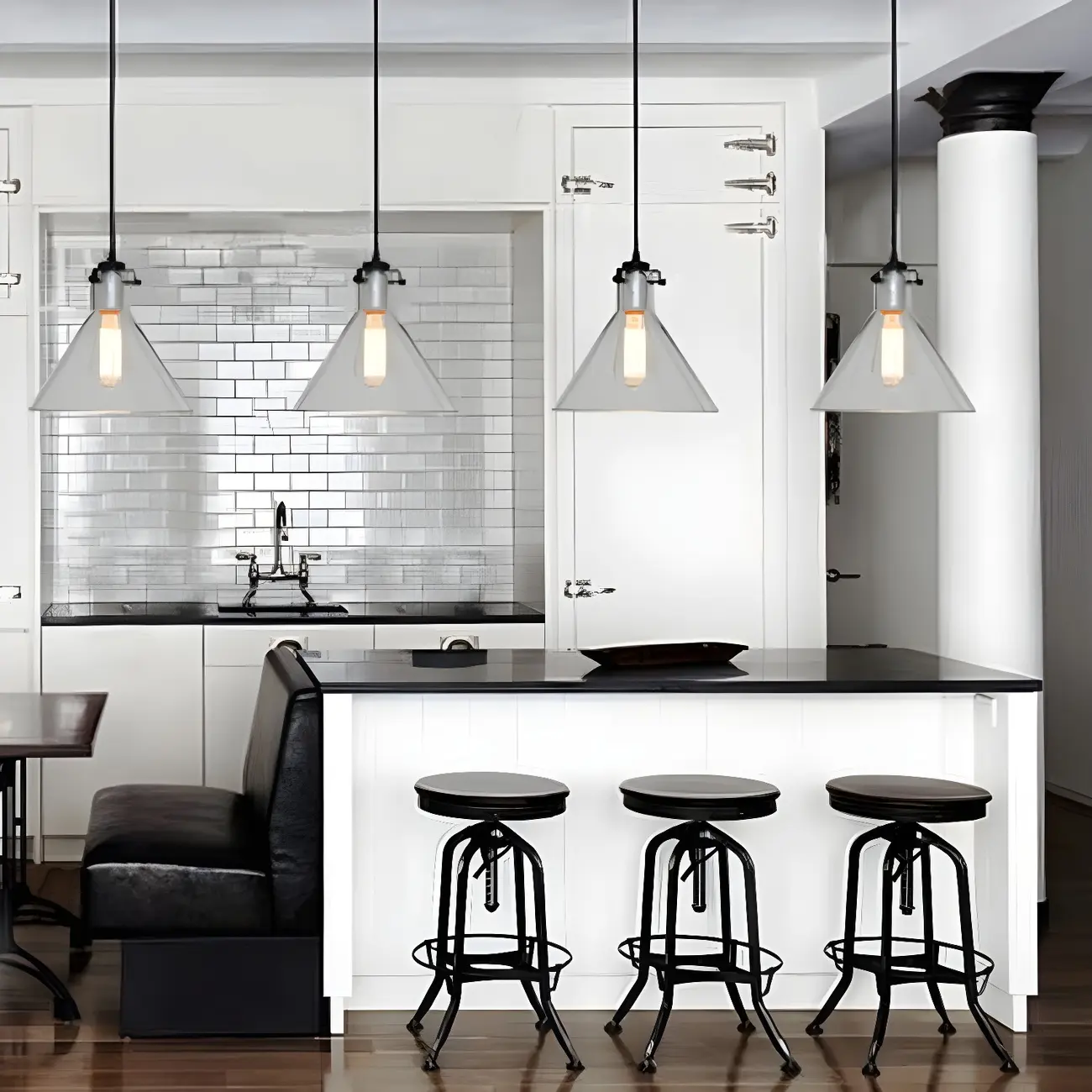 Industrial Clear Glass Mini Pendant Light for Corridor Image - 1 | homeyfad