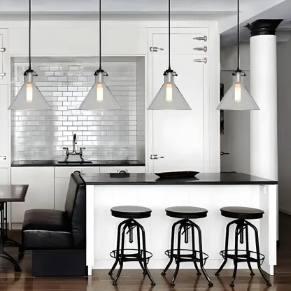 Industrial Clear Glass Mini Pendant Light for Corridor Image - 1