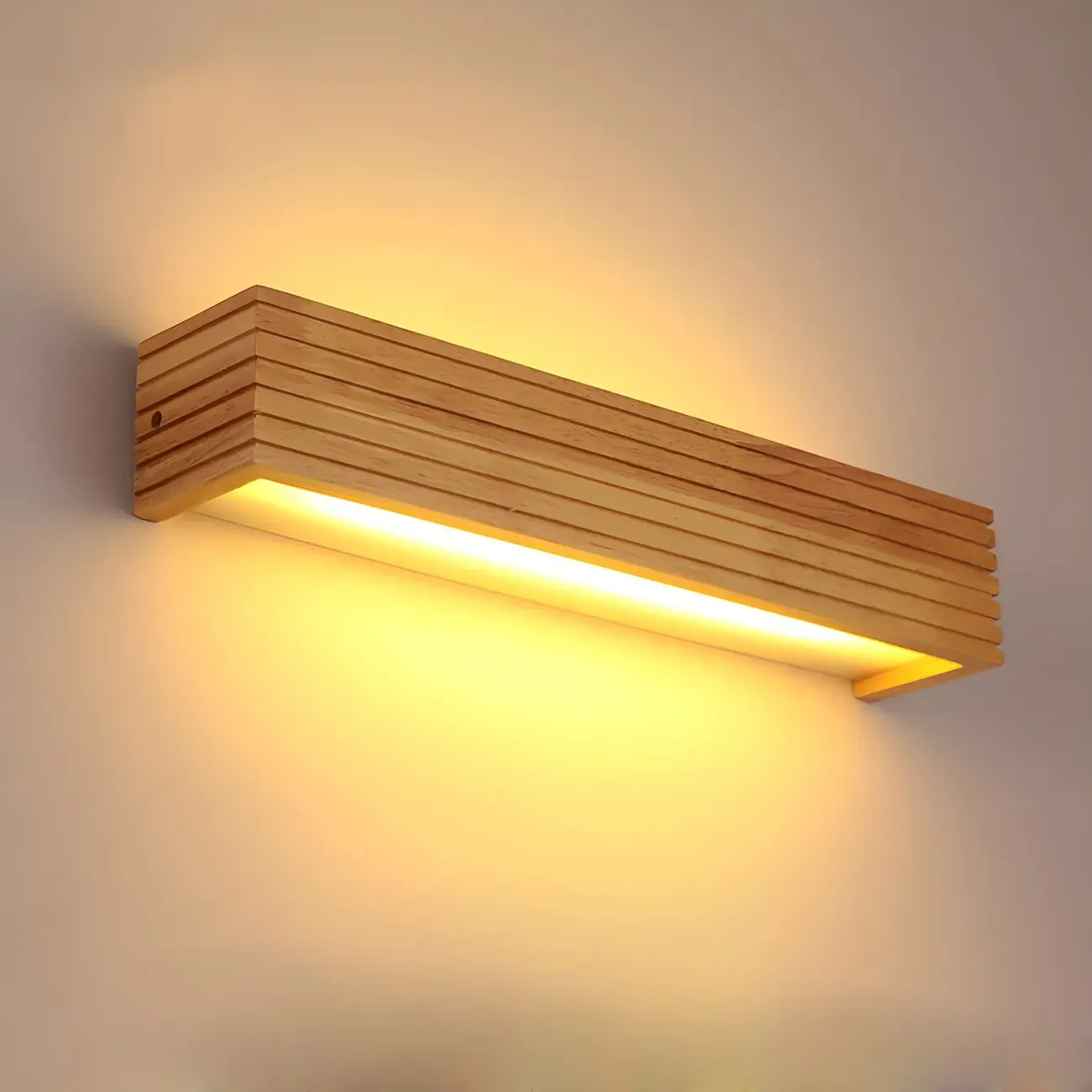  Wooden Modern Bathroom Vanity Light with Integrated LED Image - 6