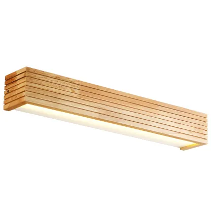  Wooden Modern Bathroom Vanity Light with Integrated LED Image - 7