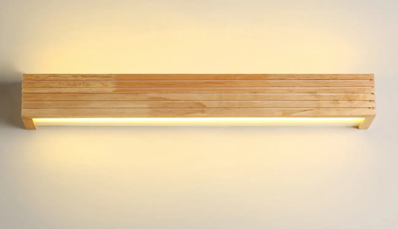  Wooden Modern Bathroom Vanity Light with Integrated LED Image - 9 | homeyfad