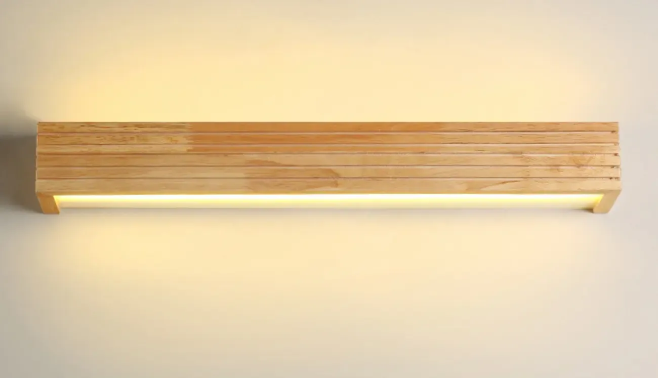  Wooden Modern Bathroom Vanity Light with Integrated LED Image - 9