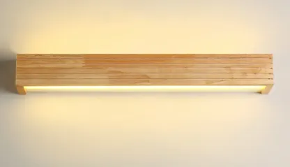  Wooden Modern Bathroom Vanity Light with Integrated LED Image - 9