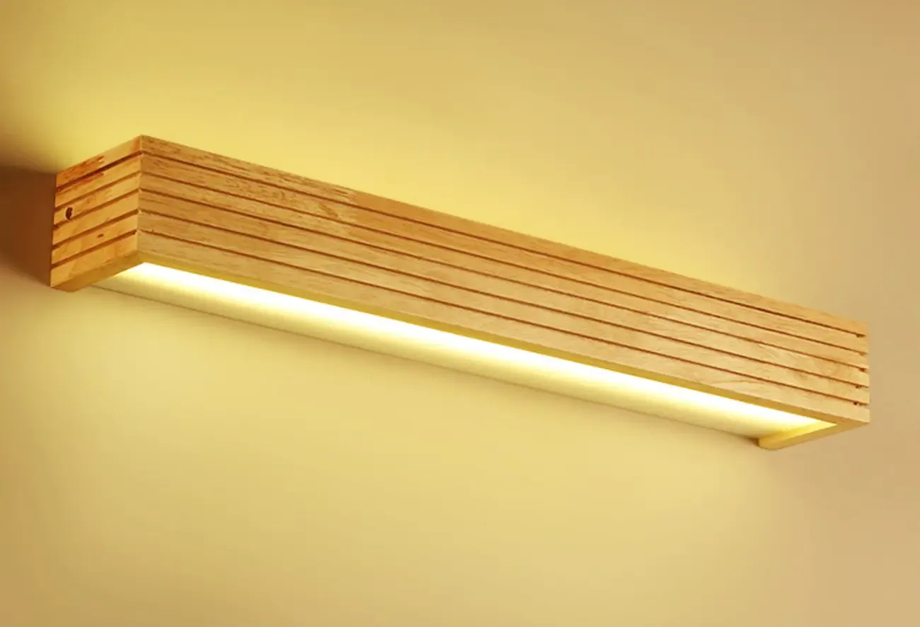  Wooden Modern Bathroom Vanity Light with Integrated LED Image - 10