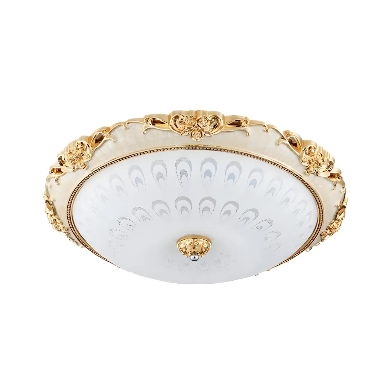 Gold Glass Dome Classic Flush Mount LED Ceiling Light Image - 5 | homeyfad