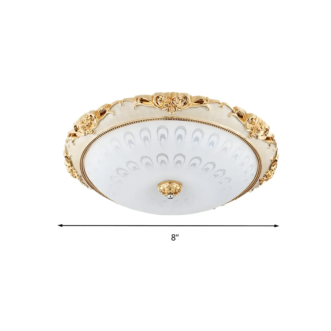 Gold Glass Dome Classic Flush Mount LED Ceiling Light Image - 6
