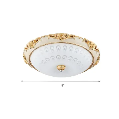 Gold Glass Dome Classic Flush Mount LED Ceiling Light Image - 6