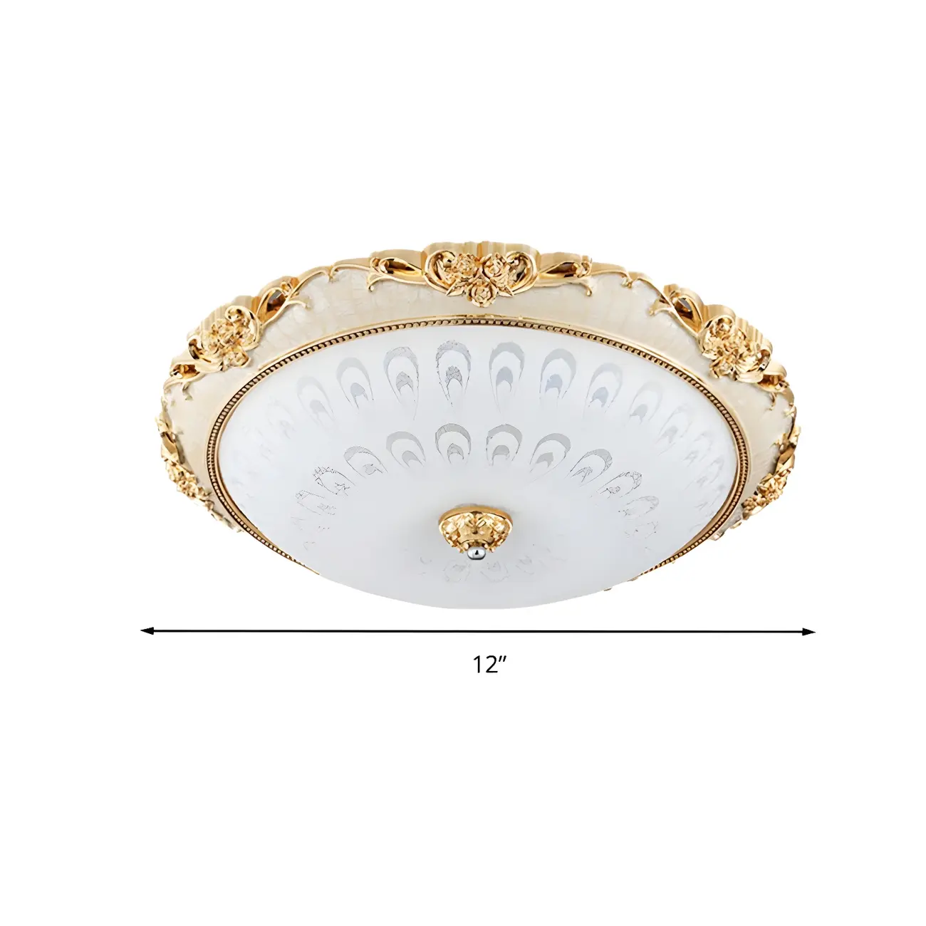 Gold Glass Dome Classic Flush Mount LED Ceiling Light Image - 7 | homeyfad