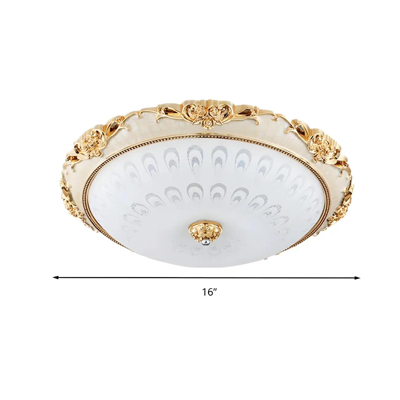 Gold Glass Dome Classic Flush Mount LED Ceiling Light Image - 8 | homeyfad