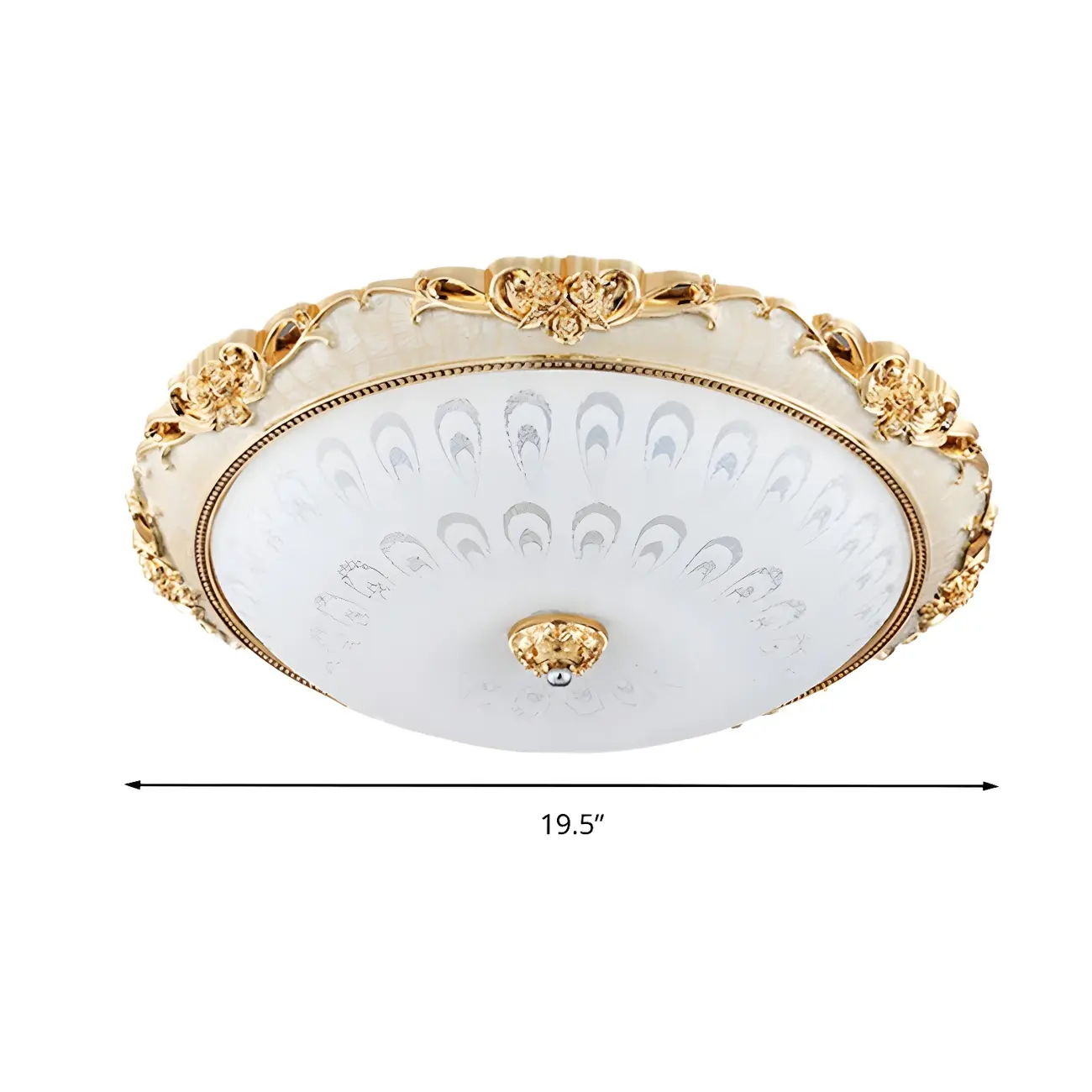 Gold Glass Dome Classic Flush Mount LED Ceiling Light Image - 9 | homeyfad