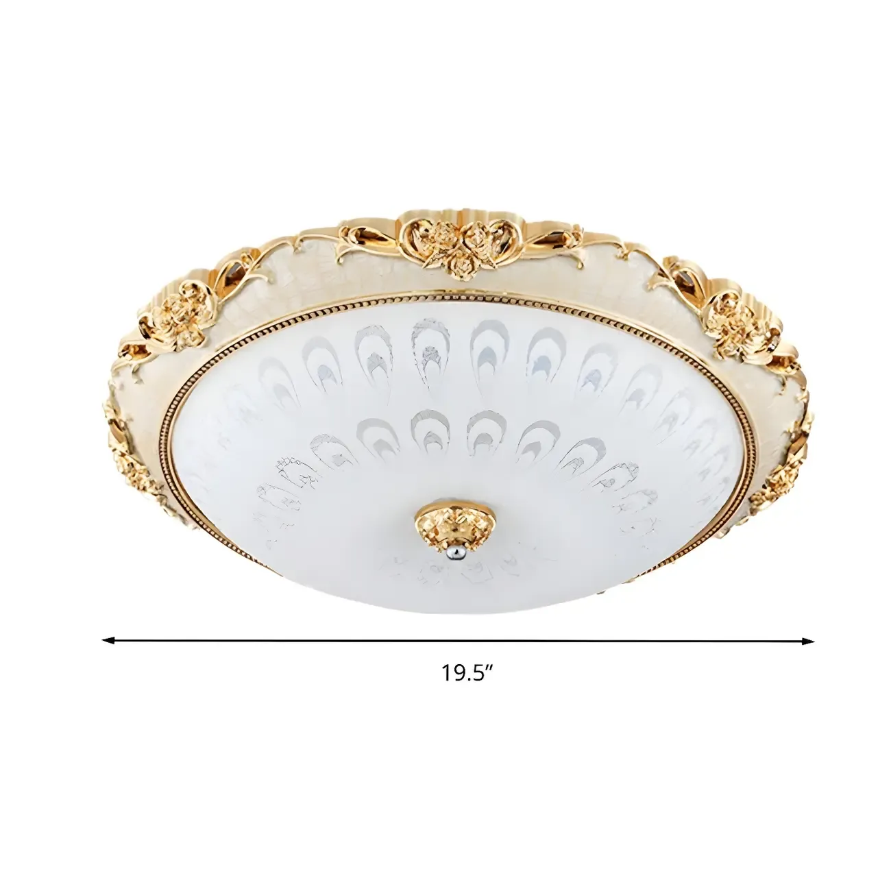 Gold Glass Dome Classic Flush Mount LED Ceiling Light Image - 9