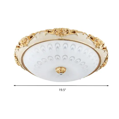 Gold Glass Dome Classic Flush Mount LED Ceiling Light Image - 9