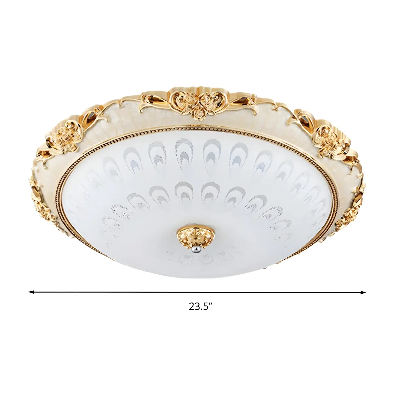Gold Glass Dome Classic Flush Mount LED Ceiling Light Image - 10 | homeyfad