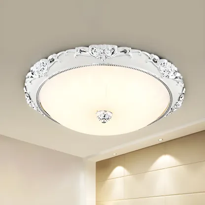 Gold Glass Dome Classic Flush Mount LED Ceiling Light Image - 12