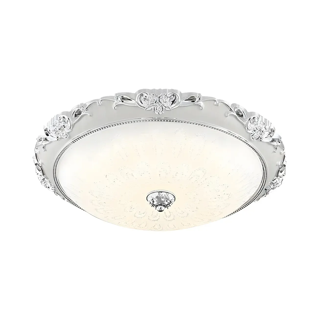 Gold Glass Dome Classic Flush Mount LED Ceiling Light Image - 15