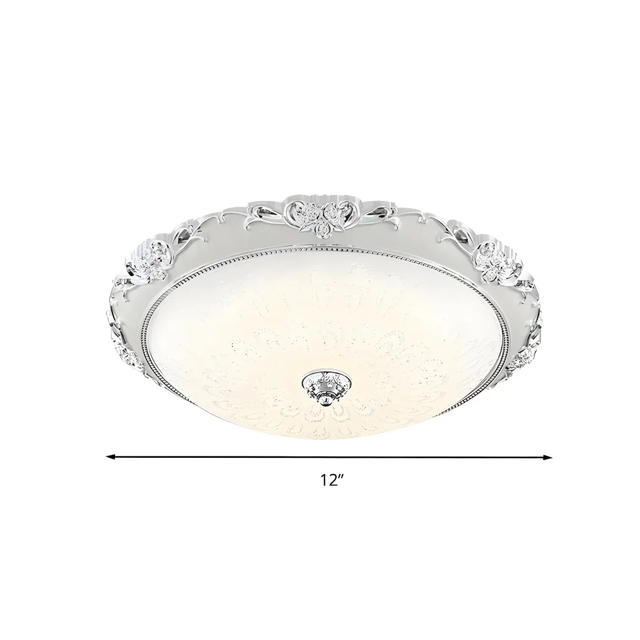 Gold Glass Dome Classic Flush Mount LED Ceiling Light Image - 16 | homeyfad