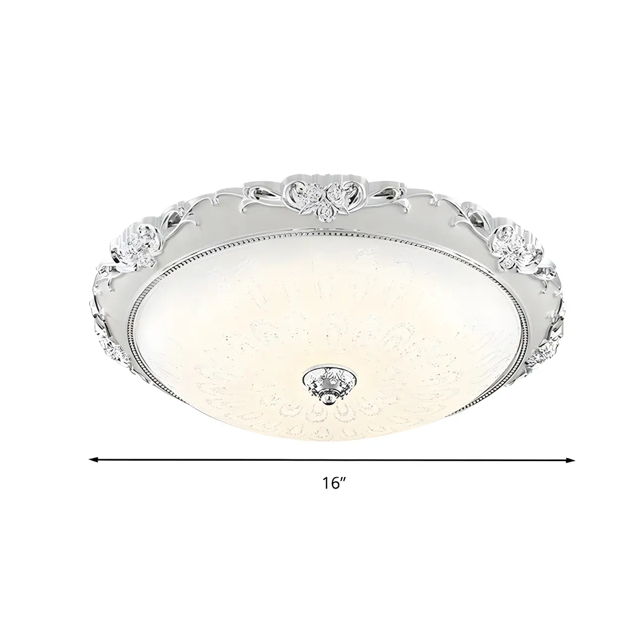 Gold Glass Dome Classic Flush Mount LED Ceiling Light Image - 17 | homeyfad