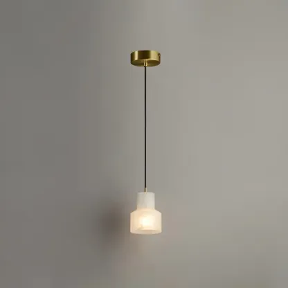 Minimalistic Alabaster White Bell Globe Pendant Light Image - 2