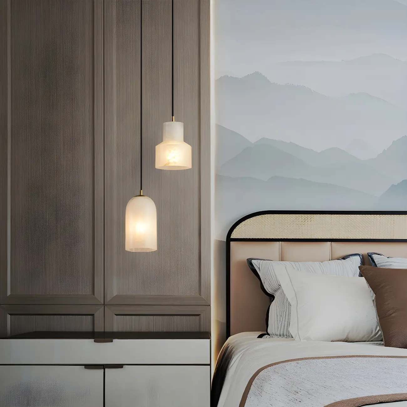 Minimalistic Alabaster White Bell Globe Pendant Light Image - 5 | homeyfad