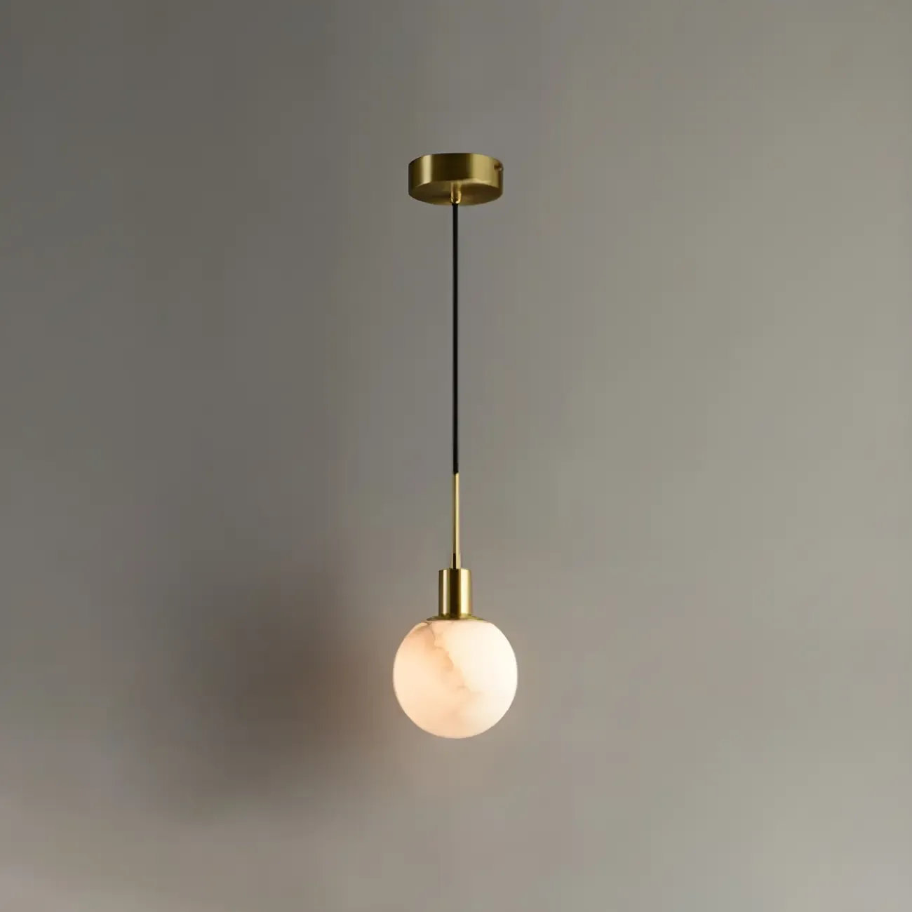 Minimalistic Alabaster White Bell Globe Pendant Light Image - 7