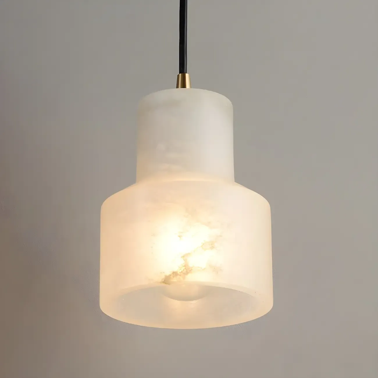Minimalistic Alabaster White Bell Globe Pendant Light Image - 13