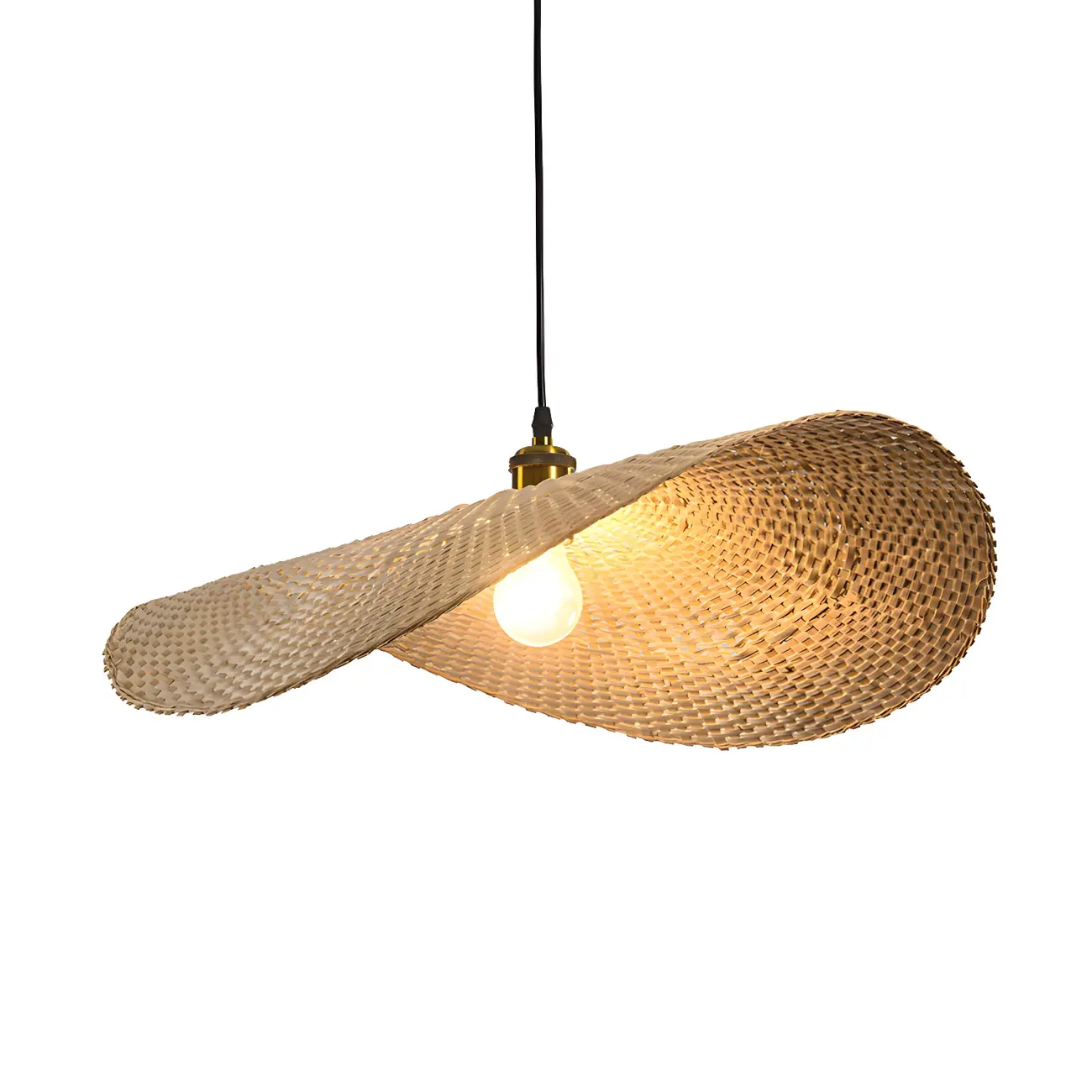 Bamboo Oriental Pendant Light Hanging Fixture for Indoor Image - 3 | homeyfad