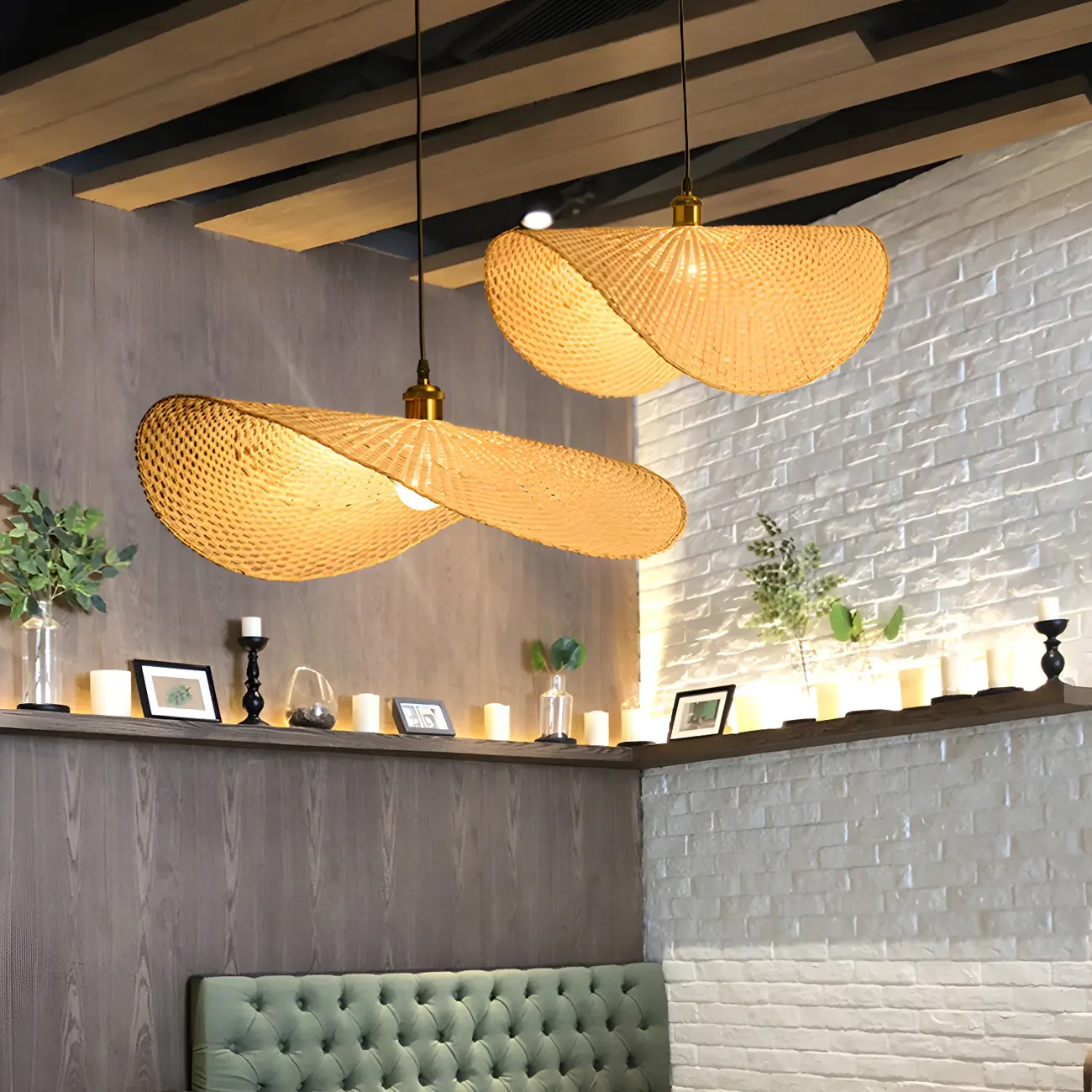 Bamboo Oriental Pendant Light Hanging Fixture for Indoor Image - 5 | homeyfad