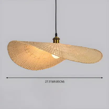 Bamboo Oriental Pendant Light Hanging Fixture for Indoor Image - 8