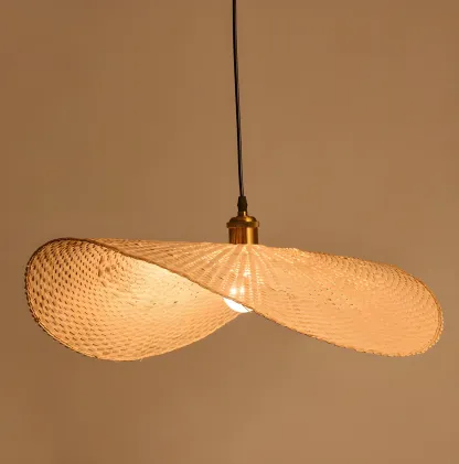 Bamboo Oriental Pendant Light Hanging Fixture for Indoor Image - 2