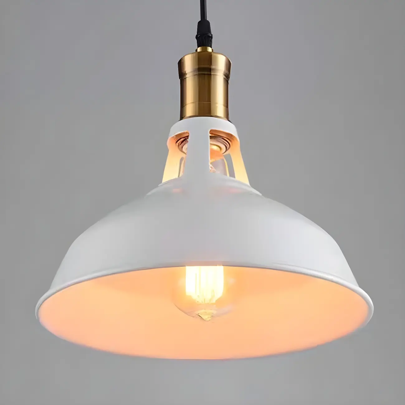 Warehouse Style Metal Industrial Hanging Kitchen Pendant Light Image - 7 | homeyfad