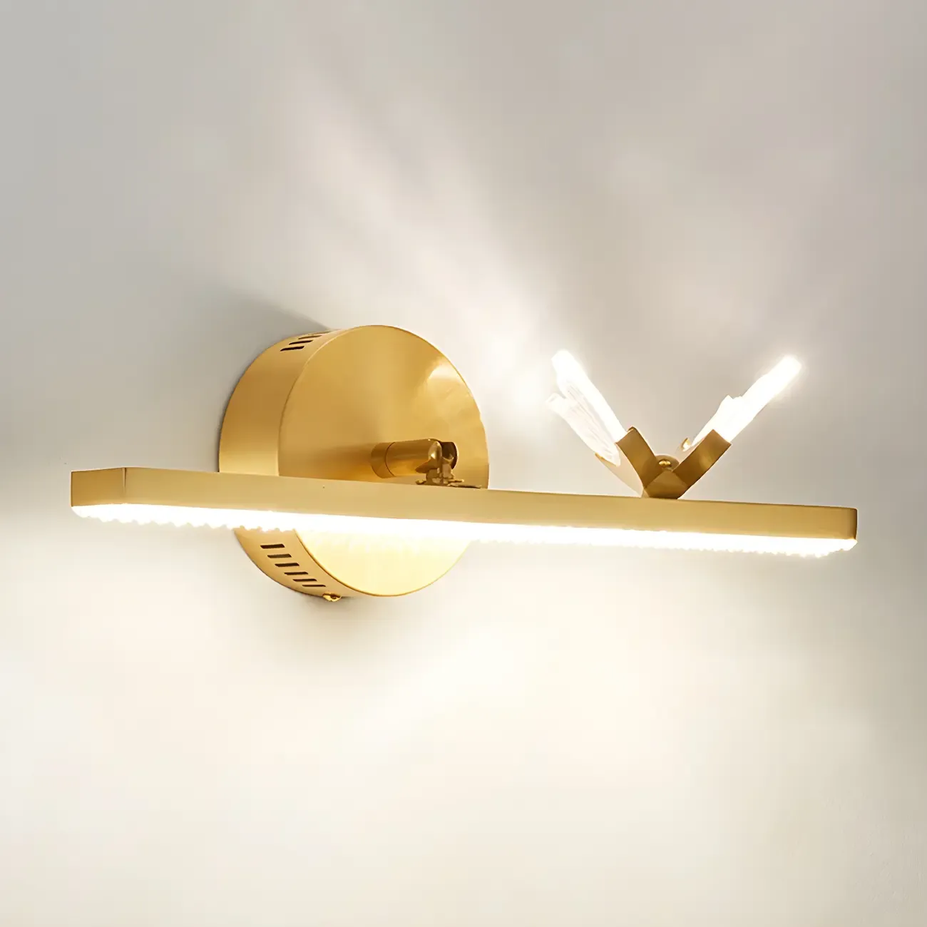 Elegant Linear LED Vanity Light with Gold Accent for Bathroom - HomeyFad