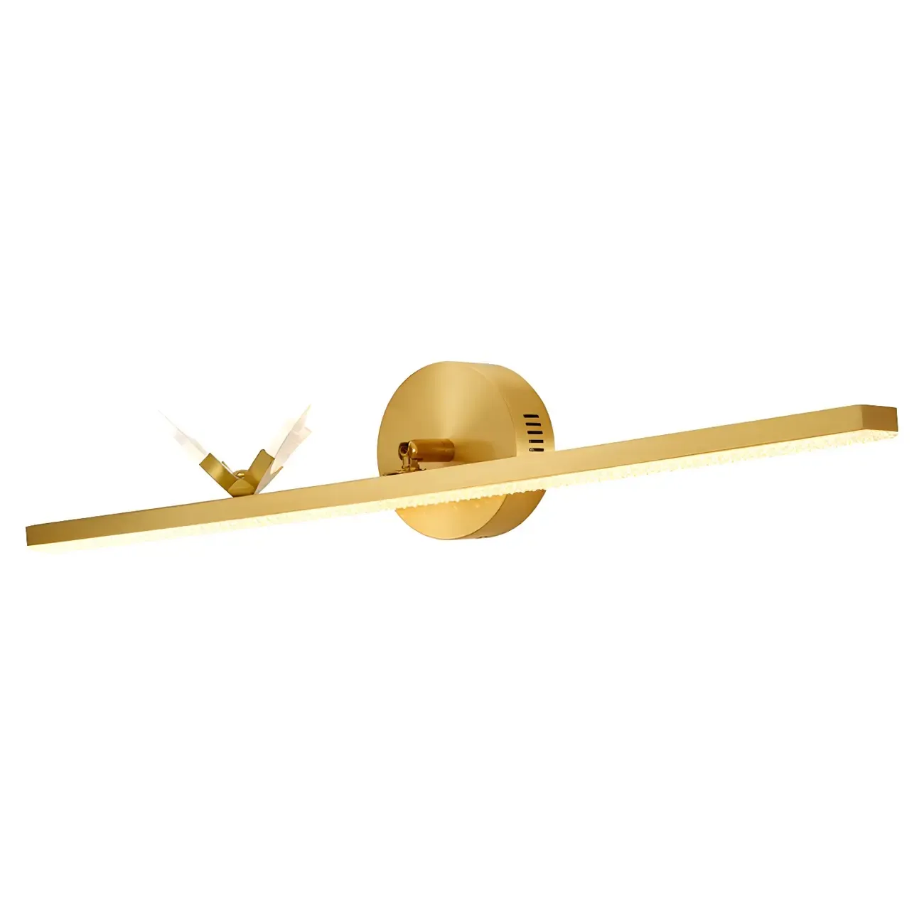 Elegant Linear LED Vanity Light with Gold Accent for Bathroom Image - 7