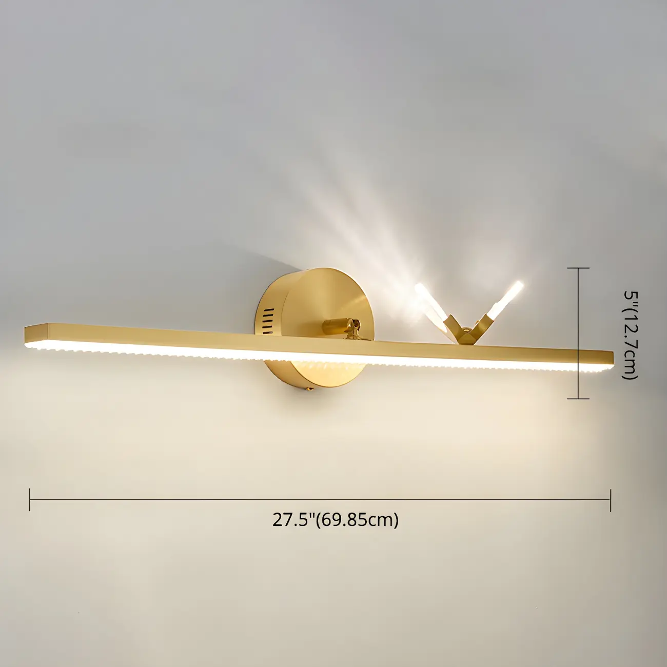 Elegant Linear LED Vanity Light with Gold Accent for Bathroom Image - 9 | homeyfad