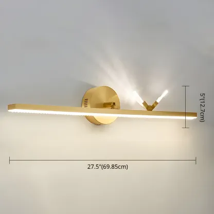 Elegant Linear LED Vanity Light with Gold Accent for Bathroom Image - 9