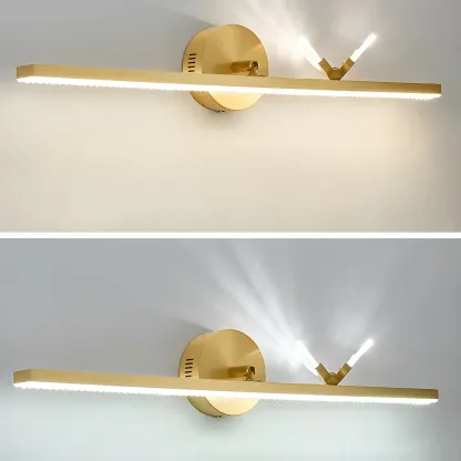 Elegant Linear LED Vanity Light with Gold Accent for Bathroom Image - 11