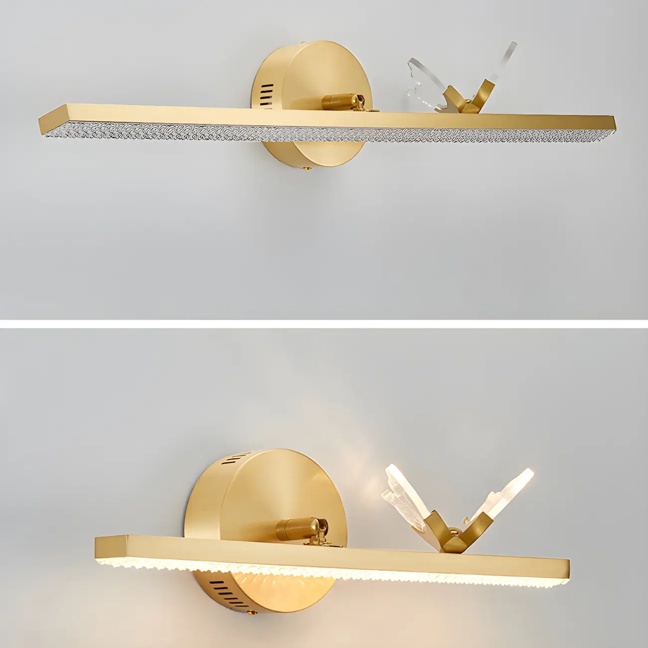 Elegant Linear LED Vanity Light with Gold Accent for Bathroom Image - 12 | homeyfad