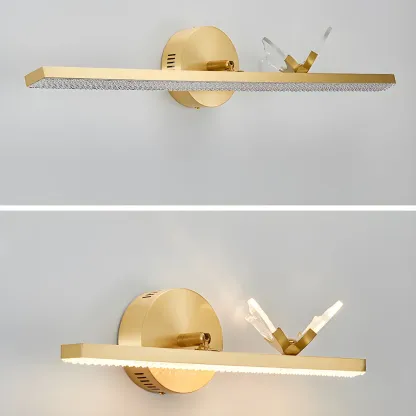Elegant Linear LED Vanity Light with Gold Accent for Bathroom Image - 12