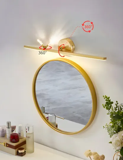 Elegant Linear LED Vanity Light with Gold Accent for Bathroom Image - 16