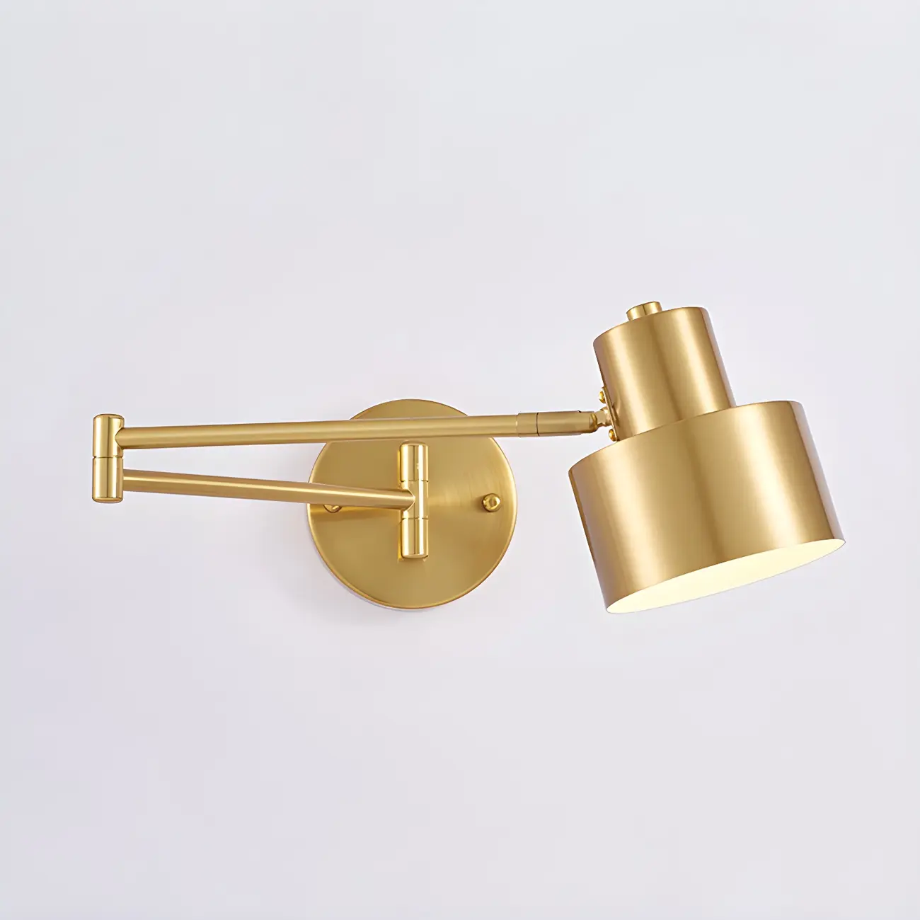 Modern Metal Gold Adjustable Swing Arm Wall Light Image - 4 | homeyfad