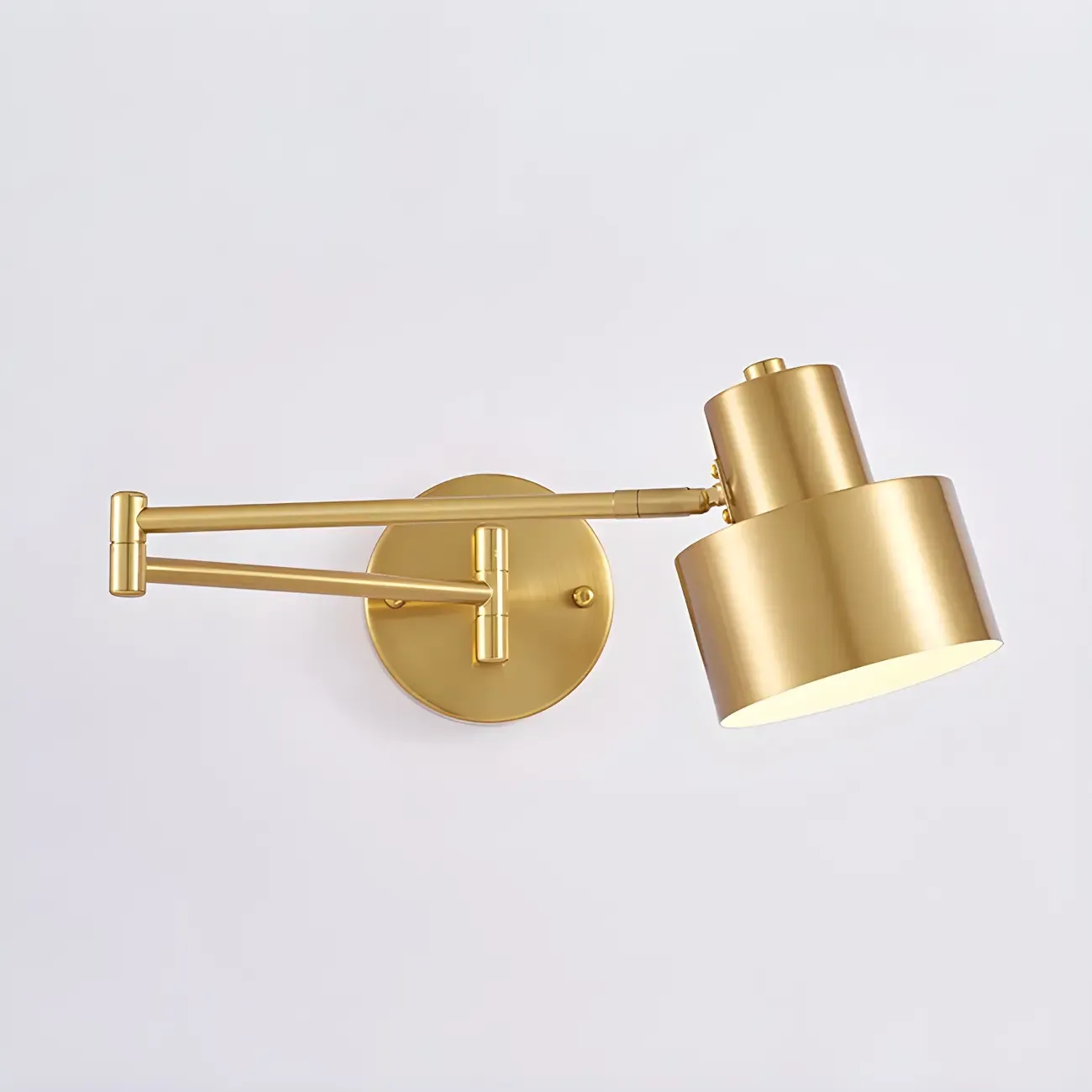 Modern Metal Gold Adjustable Swing Arm Wall Light Image - 4