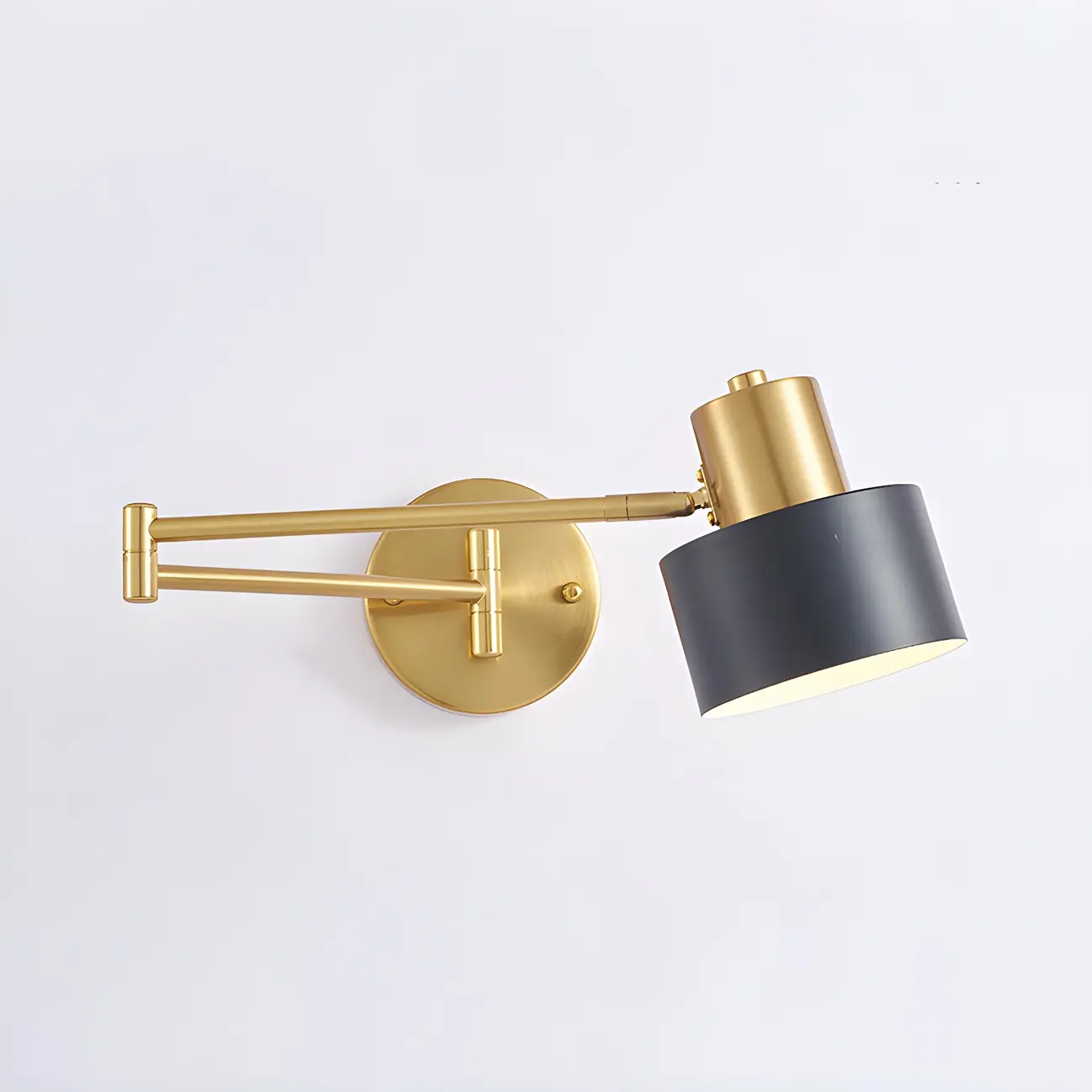 Modern Metal Gold Adjustable Swing Arm Wall Light Image - 5 | homeyfad