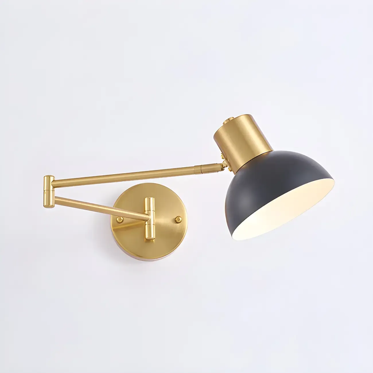 Modern Metal Gold Adjustable Swing Arm Wall Light | HomeyFad