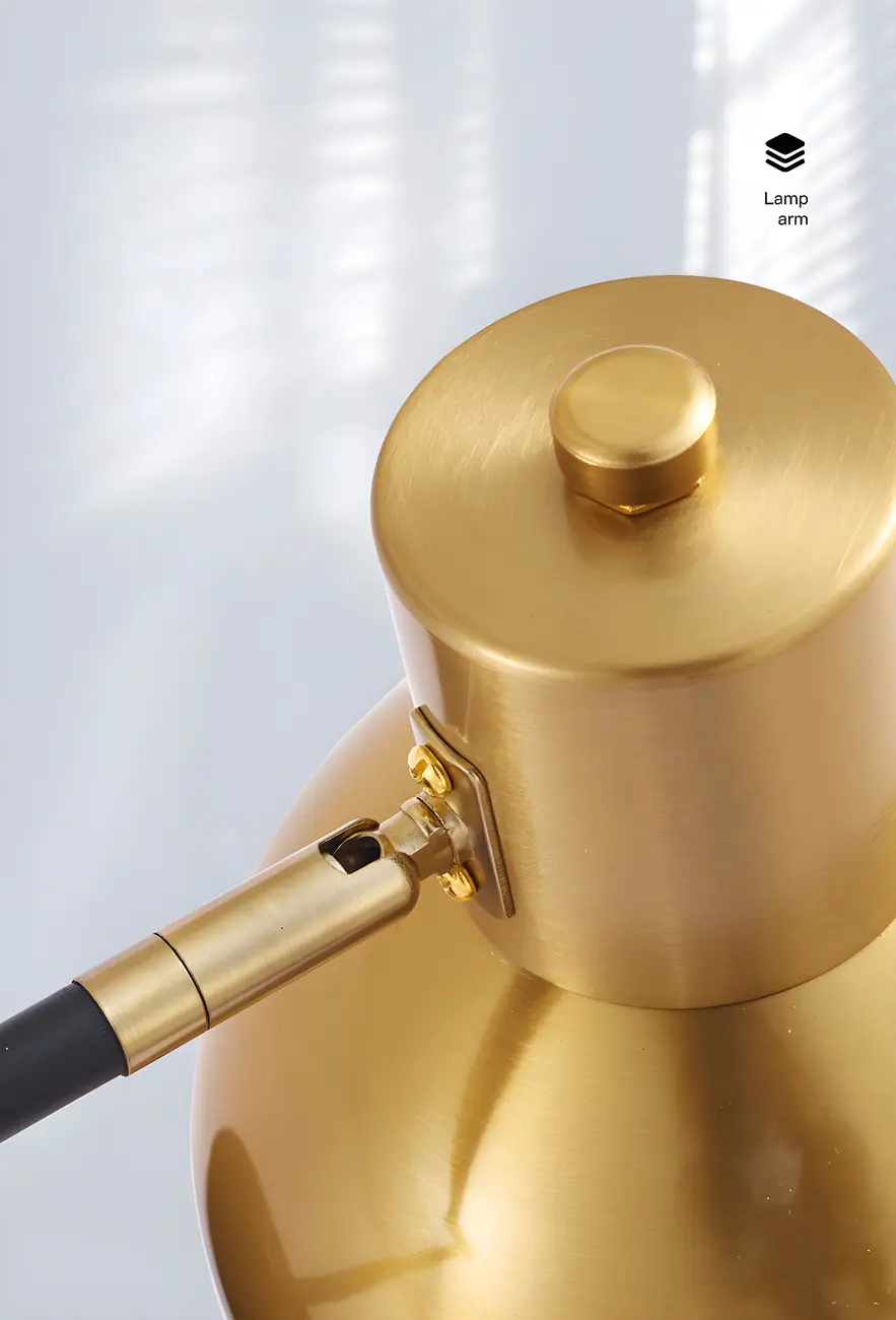 Modern Metal Gold Adjustable Swing Arm Wall Light Image - 9 | homeyfad