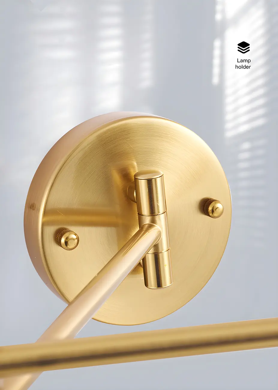 Modern Metal Gold Adjustable Swing Arm Wall Light Image - 10 | homeyfad
