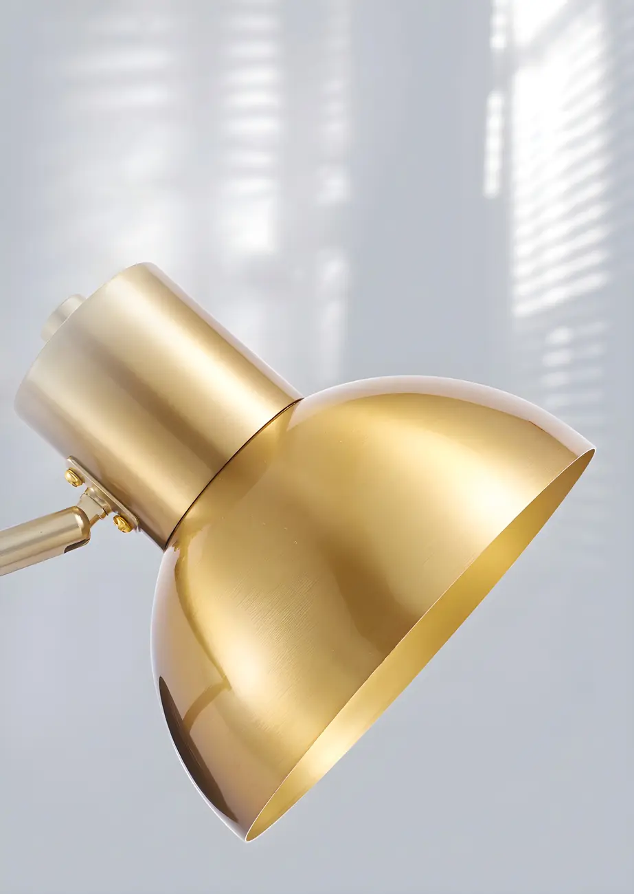 Modern Metal Gold Adjustable Swing Arm Wall Light Image - 11 | homeyfad