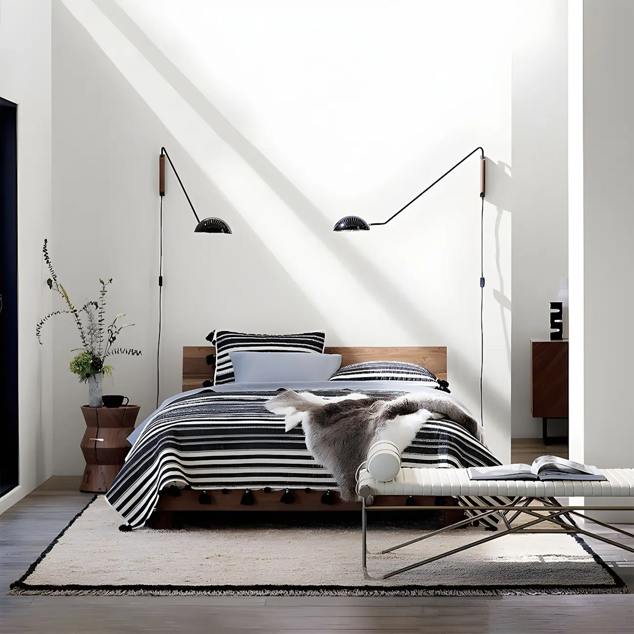 Minimalist Metal Bowl Shade Swing Arm Wall Light Image - 3 | homeyfad