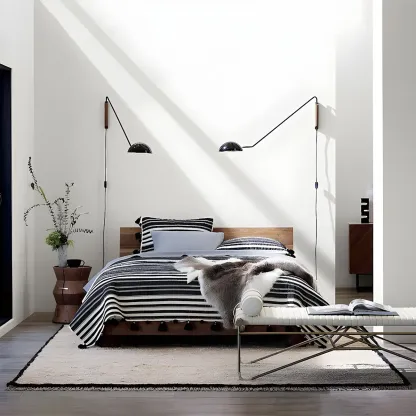 Minimalist Metal Bowl Shade Swing Arm Wall Light Image - 3